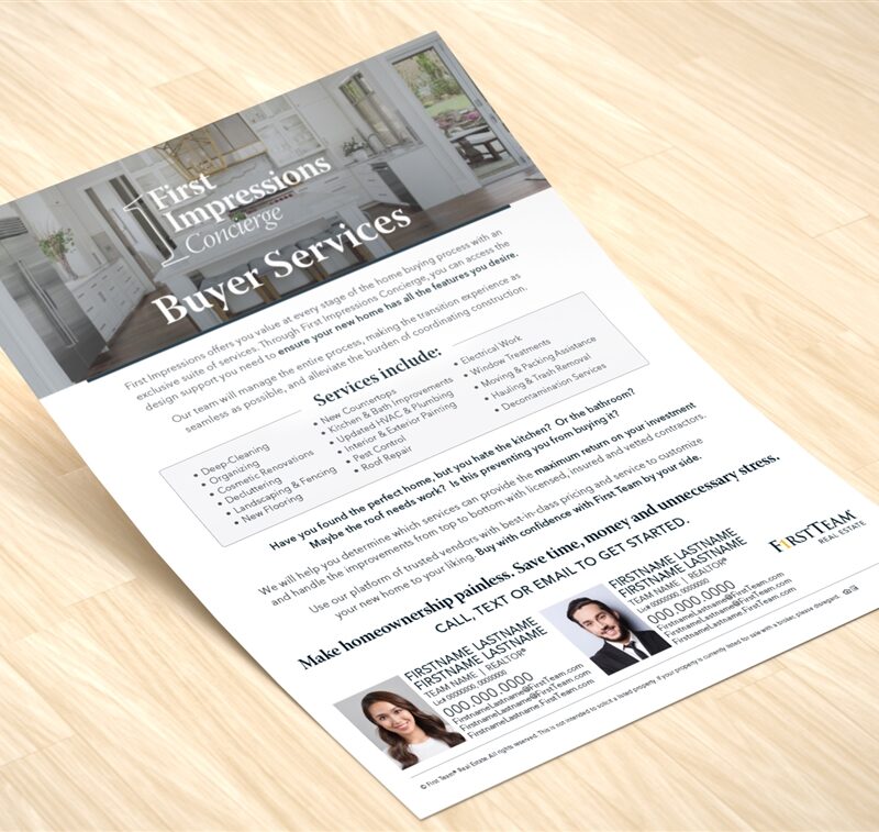 First Impressions Concierge Buyer Services 8.5 x 11 Flyer